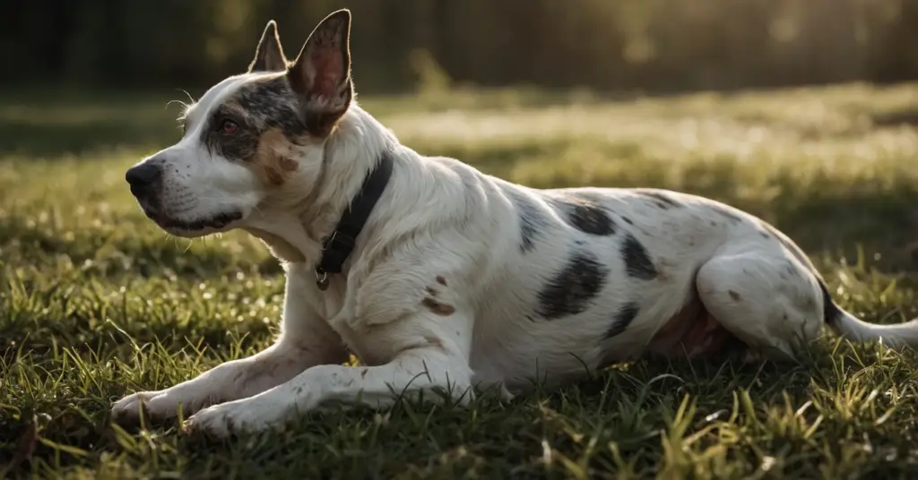 Dog on a grass